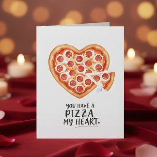 Tarjeta Festiva Romantic Pizza Heart Valentine Card for Him Love