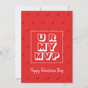 Tarjeta Festiva Romantic U R MY MVP Día de San Valentín