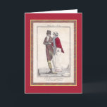 Tarjeta Festiva Romántica Escena De Patinaje De Hielo Vintage Pare<br><div class="desc">Elegante y romántico grabado antiguo de un caballero enseñando a una joven a patinar. El título en francés dice "El estudiante temeroso". Después del ilustracion de Moda del Siglo XIX de los patinadores de hielo "L'Ecolière Craintive" de Modes et Manières Nº 19 - impreso en 1800 por Philibert-Louis Debucourt (1755-1832)....</div>