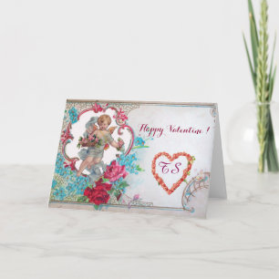 TARJETA FESTIVA ROMÁNTICA/VÁLENTINA CUPIDA RECOGIDA ROSAS ROSAS RO