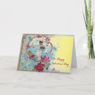 TARJETA FESTIVA ROMÁNTICA/VÁLENTINA CUPIDA RECOGIDA ROSAS ROSAS RO