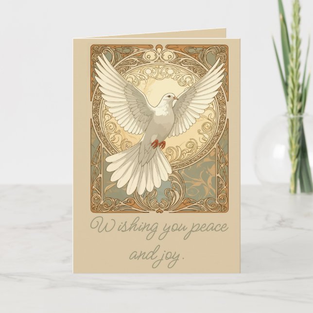 Tarjeta Festiva Romantically Nostalgic Peace Dove Greeting Card (Anverso)