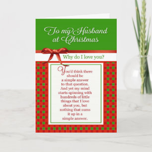 Tarjeta Festiva Romántico - A mi esposo, Navidades