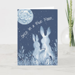 Tarjeta Festiva Romántico Conejo de la Luna Azul Conejo Bunny Vale