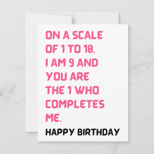 Tarjeta Festiva Romántico Cute Happy Birday Card para él y ella (Anverso)