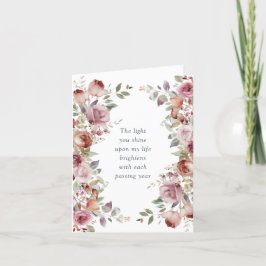 Tarjeta Festiva Romántico Mauve Floral Día de San Valentín