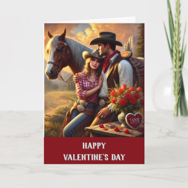 Tarjeta Festiva Romántico Para Mi Esposa Día de San Valentín Occid (Anverso)