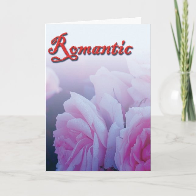 Tarjeta Festiva Romántico, rosa (Anverso)