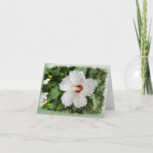 Tarjeta Festiva Rompecabezas de flores blancas