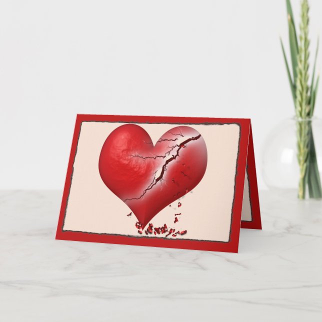 Tarjeta Festiva Rompiendo el corazón (Anverso)