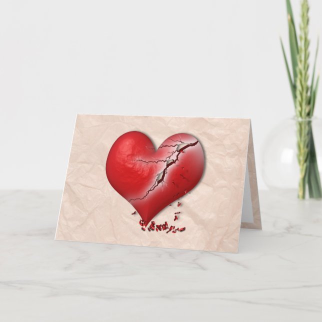 Tarjeta Festiva Rompiendo el corazón (Anverso)