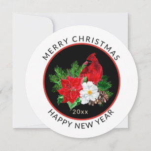Tarjeta Festiva Ronda, Navidades mínimos, festividad cardinal roja