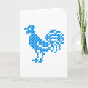 Tarjeta Festiva Rooster azul
