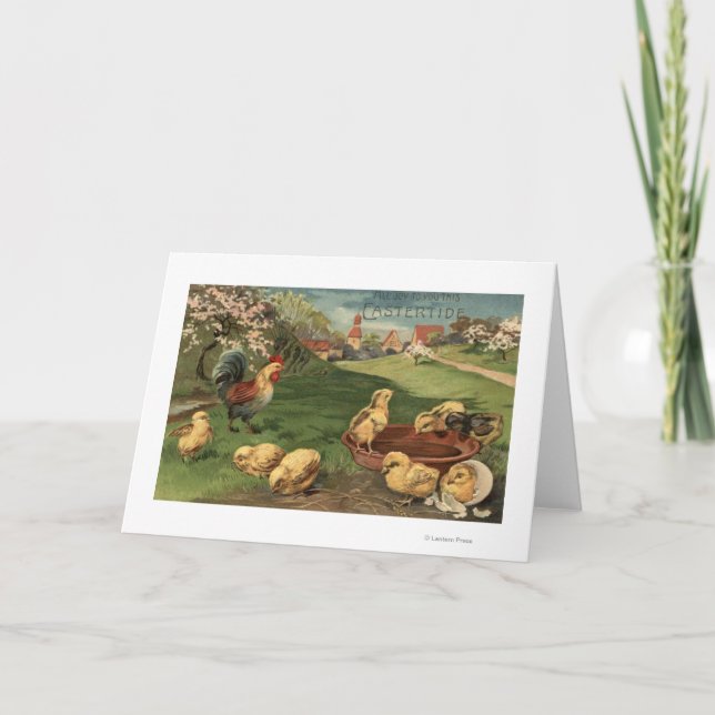 Tarjeta Festiva Rooster y chichas (Anverso)