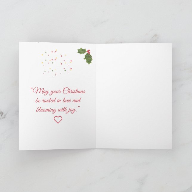 Tarjeta Festiva Rooted in Love, Growing in Joy—Botanical Christmas (Interior)