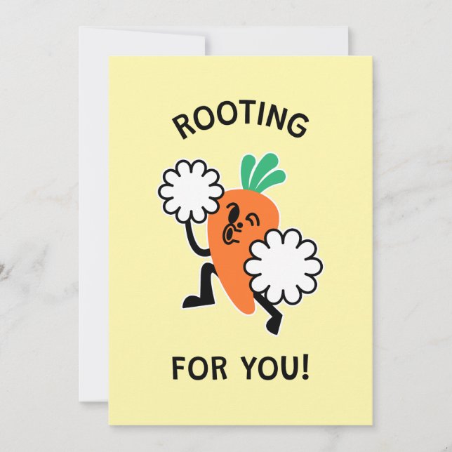 Tarjeta Festiva Rooting For You - Carrot Cheerader Card (Anverso)