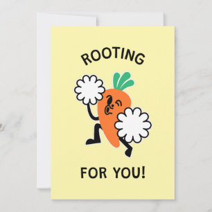 Tarjeta Festiva Rooting For You - Carrot Cheerader Card