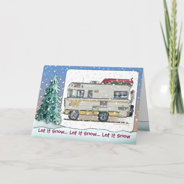 Tarjeta Festiva Ropa del campista rv del Winnebago (Anverso)