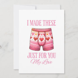 Tarjeta Festiva Ropa interior fea de San Valentín 