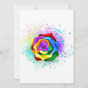 Tarjeta Festiva Rosa arcoiris colorido