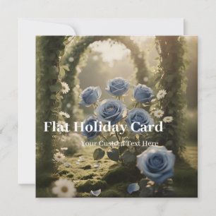 Tarjeta Festiva Rosa azul personalizado: amor por el aniversario ú