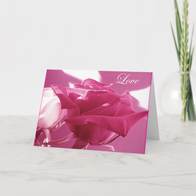 Tarjeta Festiva Rosa de amor (Anverso)