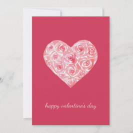 Tarjeta Festiva Rosa de color de agua Personalizado único Día de S