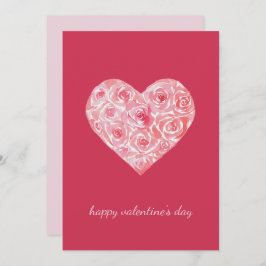 Tarjeta Festiva Rosa de color de agua Personalizado único Día de S