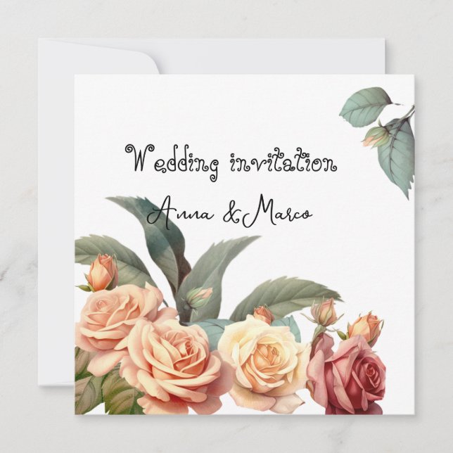 Tarjeta Festiva Rosa de cosecha acuática (Anverso)