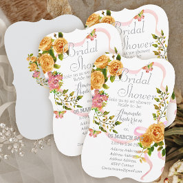Tarjeta Festiva Rosa de oro Romantics Bridal Shower