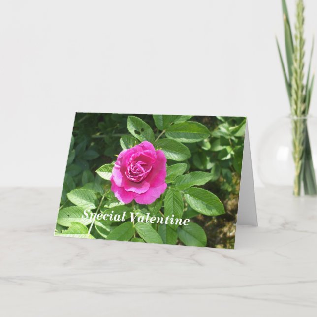 Tarjeta Festiva Rosa de San Valentín para un especial (Anverso)