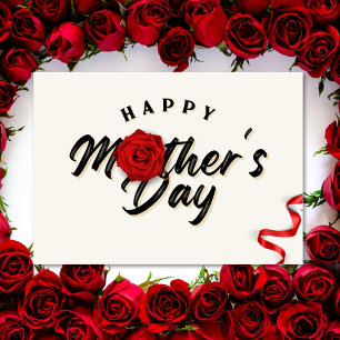 Tarjeta Festiva Rosa elegante Feliz Día de la Madre