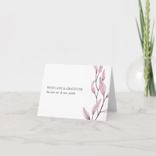Tarjeta Festiva Rosa etéreo   moda botánica gracias