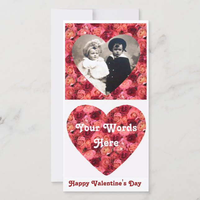 Tarjeta Festiva ROSA FIELD , rosa rojo vivo brillante (Anverso)