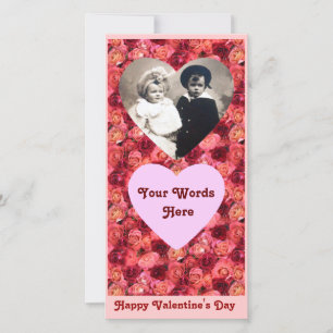 Tarjeta Festiva ROSA FIELD , rosa rojo vivo brillante