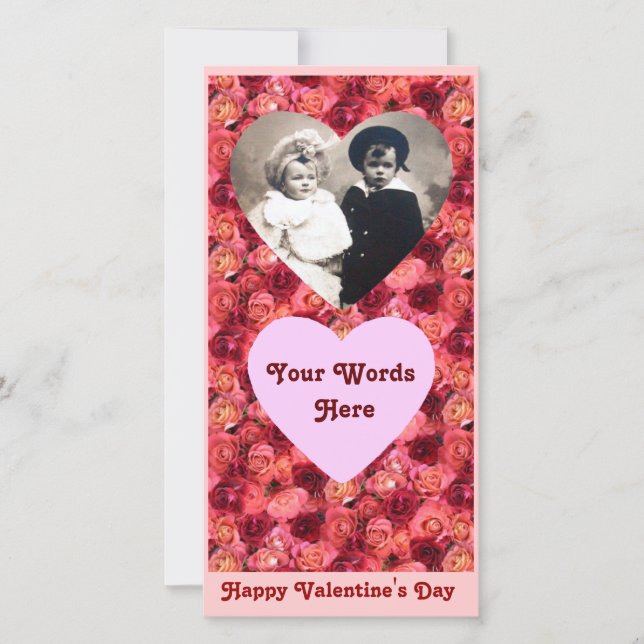 Tarjeta Festiva ROSA FIELD , rosa rojo vivo brillante (Anverso)