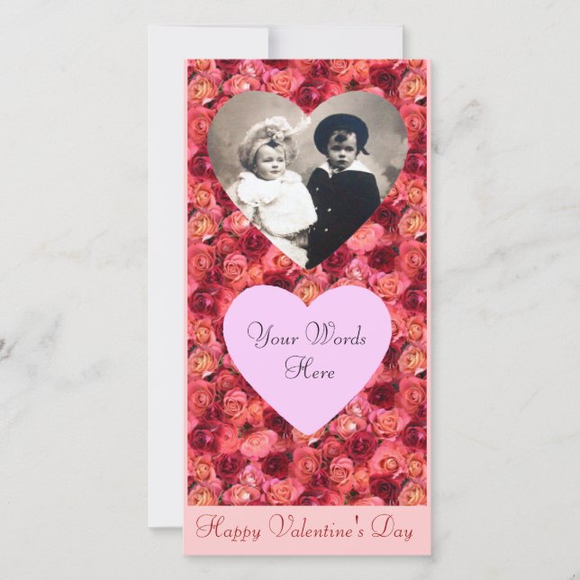 Tarjeta Festiva ROSA FIELD , rosa rojo vivo brillante (Anverso)