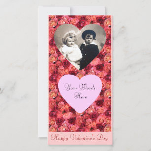 Tarjeta Festiva ROSA FIELD , rosa rojo vivo brillante