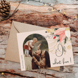 Tarjeta Festiva Rosa floral de invierno moderno Oh Qué divertido f