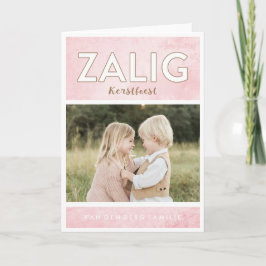 Tarjeta Festiva Rosa Kerstmis Groet van de vakantie