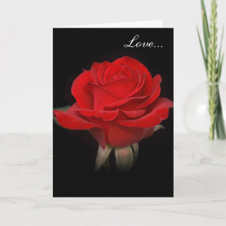 Tarjeta Festiva Rosa muy roja "amor"
