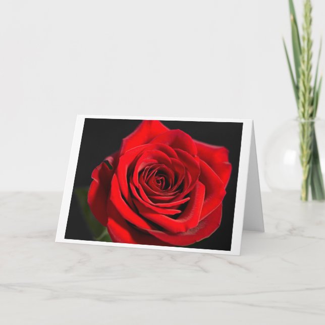 Tarjeta Festiva Rosa Roja (Anverso)