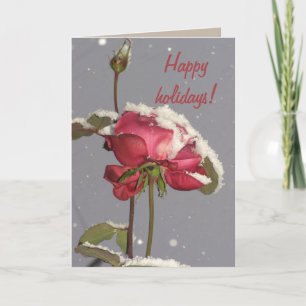 Tarjeta Festiva Rosa rojo de los días de fiesta felices con la