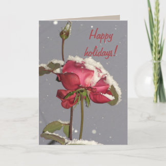 Tarjeta Festiva Rosa rojo de los días de fiesta felices con la