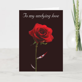 Tarjeta Festiva Rosa Rojo Sangriento Personalizable de amor inmort