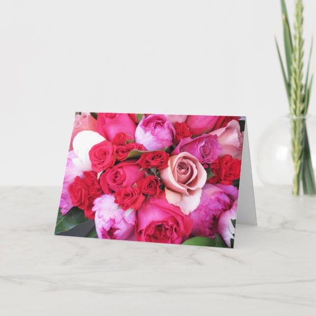 Tarjeta Festiva Rosa rosa París (Anverso)