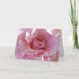 Tarjeta Festiva Rosa rosa suave del Día de la Madre Feliz