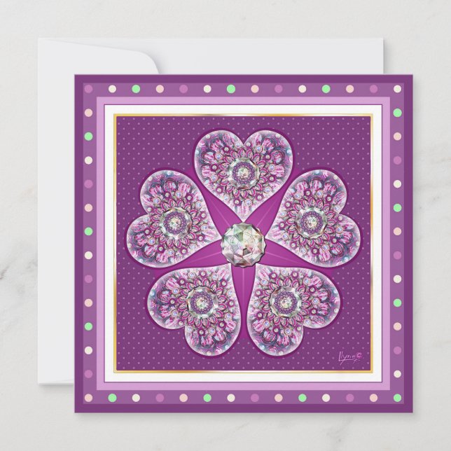 Tarjeta Festiva Rosace azul o rojo para bebé y niño (Anverso)