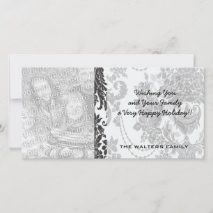 Tarjeta Festiva rosas damasquinados blanco y negro.ai