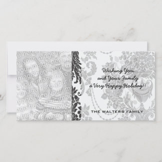 Tarjeta Festiva rosas damasquinados blanco y negro.ai